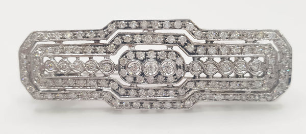 Broche años 30 en oro blanco 18k con diamantes - Mayka Jewels