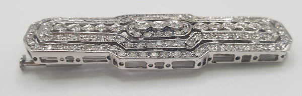 Broche años 30 en oro blanco 18k con diamantes - Mayka Jewels
