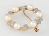 Broche antiguo en oro 18k con perlas naturales y diaman tes 0.40 quilates - Mayka Jewels