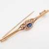 Broche antiguo en oro 18k con zafiro y diamantes - Mayka Jewels