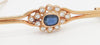 Broche antiguo en oro 18k con zafiro y diamantes - Mayka Jewels