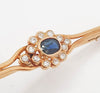 Broche antiguo en oro 18k con zafiro y diamantes - Mayka Jewels