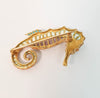 Broche antiguo en oro 19k con cuarzos y esmalte hecho a mano - Mayka Jewels