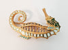 Broche antiguo en oro 19k con cuarzos y esmalte hecho a mano - Mayka Jewels
