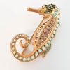 Broche antiguo en oro 19k con cuarzos y esmalte hecho a mano - Mayka Jewels