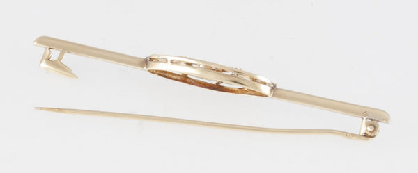 Broche antiguo en oro amarillo 18k y brillantes - Mayka Jewels