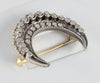 Broche antiguo en oro amarillo 18k y brillantes - Mayka Jewels