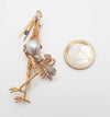Broche antiguo hecho a mano en oro 18k con diamantes rubí y zafiro - Mayka Jewels