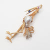 Broche antiguo hecho a mano en oro 18k con diamantes rubí y zafiro - Mayka Jewels