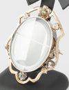 Broche antiguo porta fotos oro amarillo 14k - Mayka Jewels