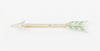 Broche flecha en oro blanco 18k con brillantes y esmeraldas - Mayka Jewels
