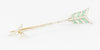 Broche flecha en oro blanco 18k con brillantes y esmeraldas - Mayka Jewels