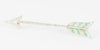 Broche flecha en oro blanco 18k con brillantes y esmeraldas - Mayka Jewels