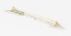 Broche flecha en oro blanco 18k con brillantes y esmeraldas - Mayka Jewels