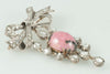 Broche pendentif antiguo en oro amarillo 18k y plata con brillantes y rodonita - Mayka Jewels