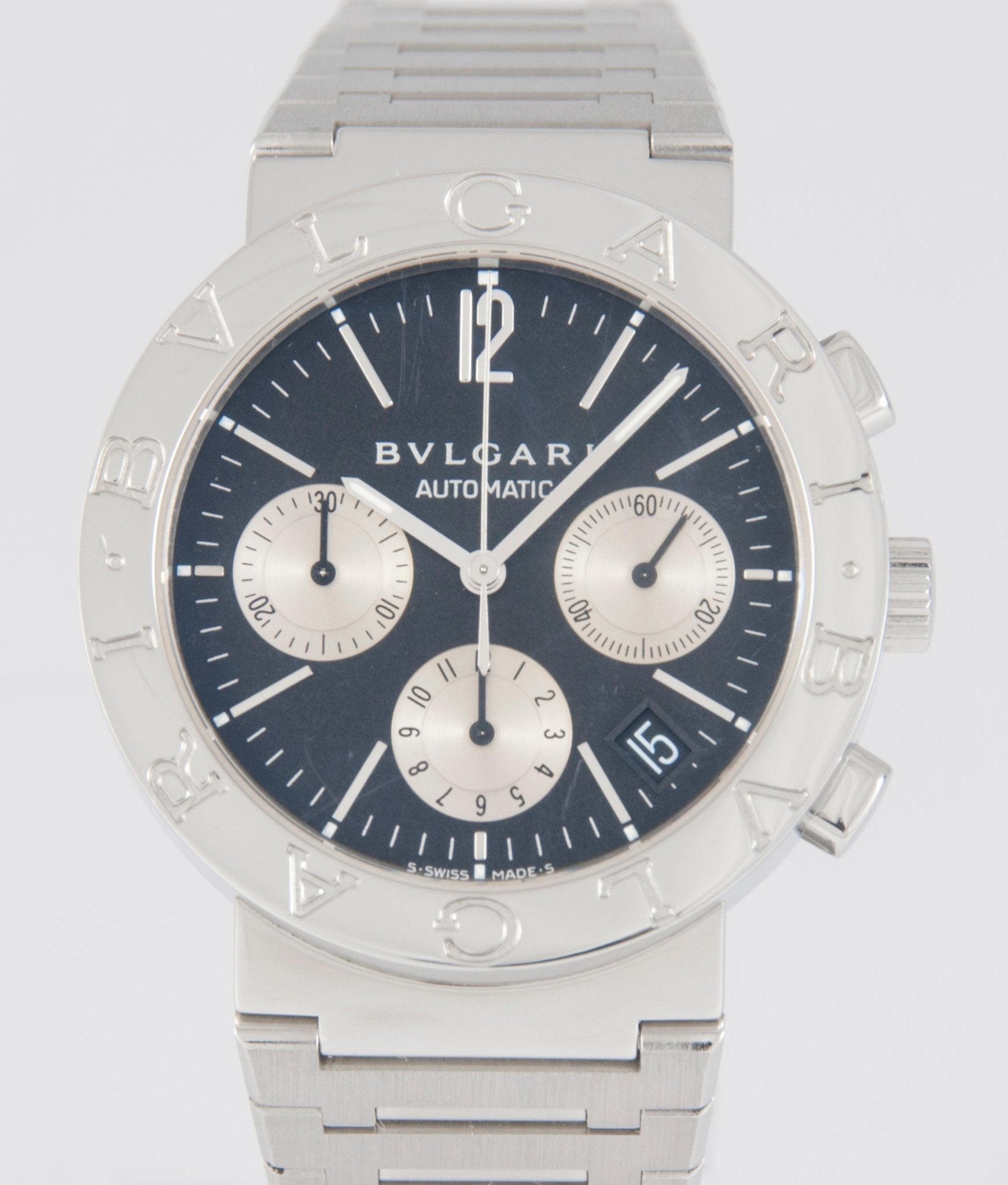Bulgari Automatic Chronograph Steel Ref: BB 38 SS CH - Mayka Jewels