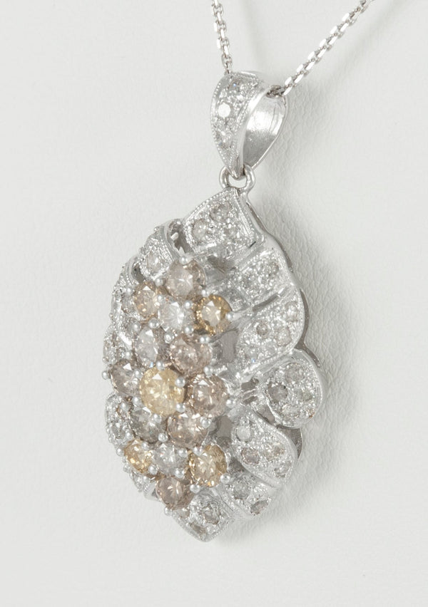 Cadena y colgante en oro blanco 18k y brillantes 3.5 ct House of R&D - Mayka Jewels