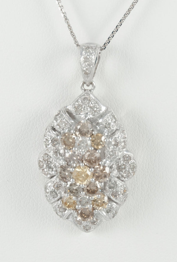 Cadena y colgante en oro blanco 18k y brillantes 3.5 ct House of R&D - Mayka Jewels