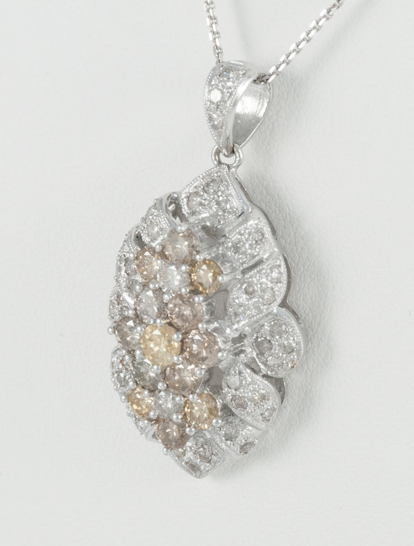 Cadena y colgante en oro blanco 18k y brillantes 3.5 ct House of R&D - Mayka Jewels