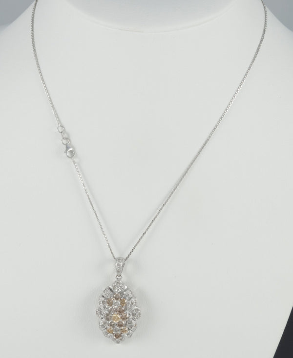 Cadena y colgante en oro blanco 18k y brillantes 3.5 ct House of R&D - Mayka Jewels