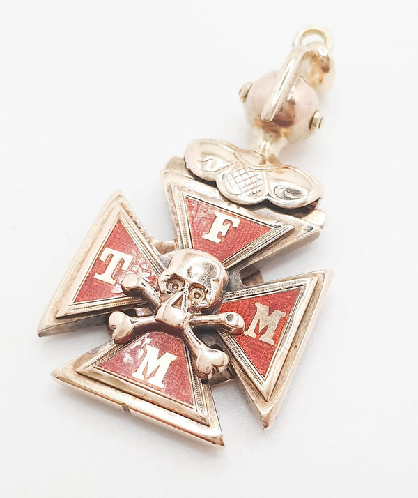 Colgante antiguo caballeros de Colón en oro 18k con rubíes diamantes y zafiros - Mayka Jewels