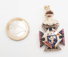 Colgante antiguo caballeros de Colón en oro 18k con rubíes diamantes y zafiros - Mayka Jewels