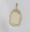 Colgante antiguo en oro amarillo 18k con nácar y zafiros blancos - Mayka Jewels