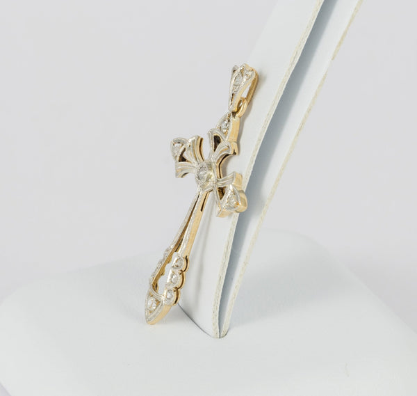 Colgante antiguo en oro amarillo 18k y diamantes 0.13 ct - Mayka Jewels