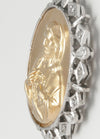 Colgante antiguo en oro amarillo y blanco 18k y brillantes - Mayka Jewels