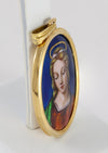 Colgante antiguo oro amarillo 18k y porcelana esmaltada - Mayka Jewels