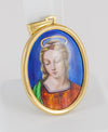 Colgante antiguo oro amarillo 18k y porcelana esmaltada - Mayka Jewels