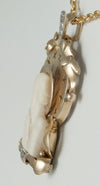 Colgante antiguo oro amarillo con marfil y brillantes - Mayka Jewels