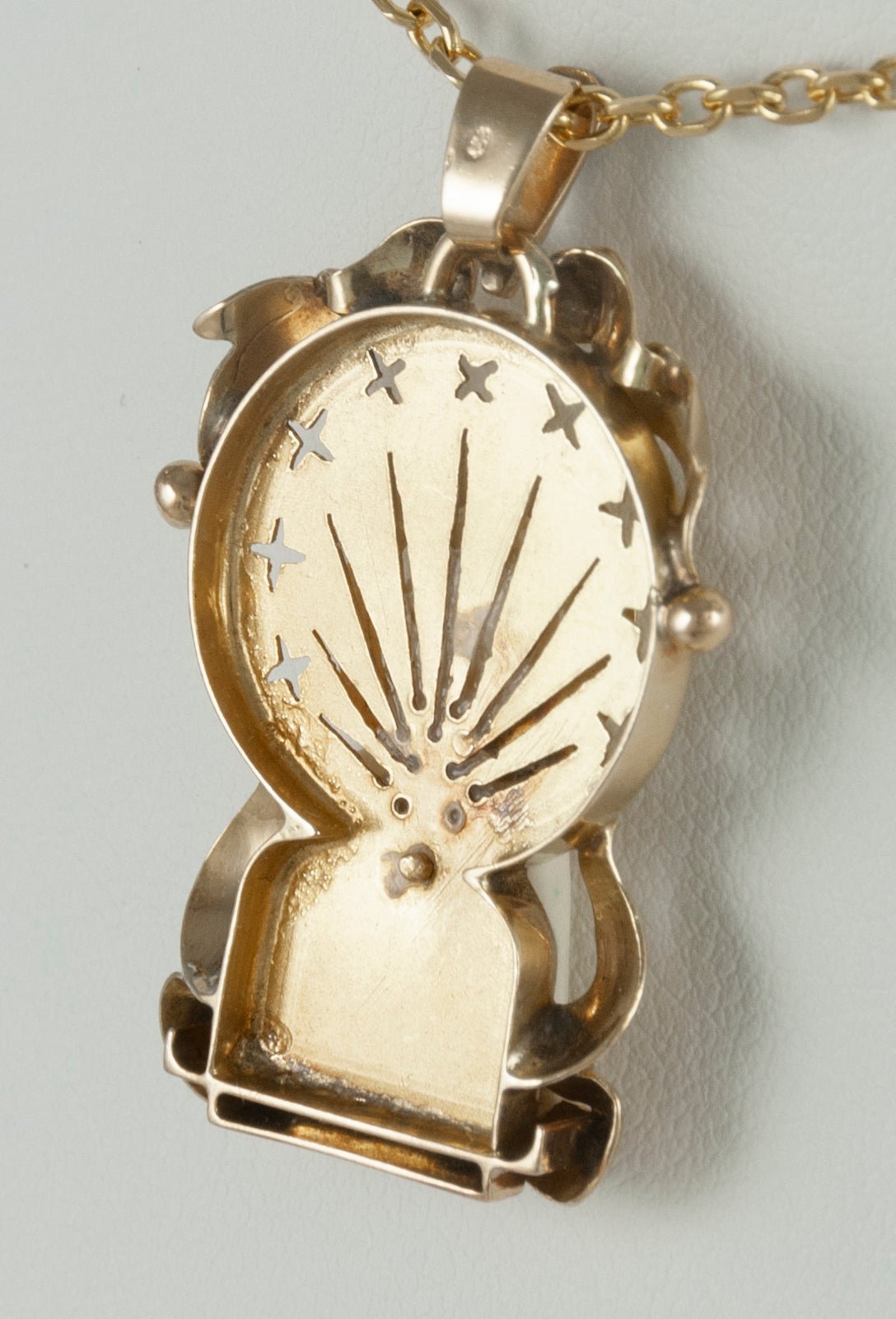 Colgante antiguo oro amarillo con marfil y brillantes - Mayka Jewels