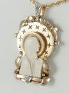 Colgante antiguo oro amarillo con marfil y brillantes - Mayka Jewels