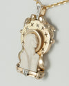 Colgante antiguo oro amarillo con marfil y brillantes - Mayka Jewels