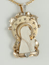 Colgante antiguo oro amarillo con marfil y brillantes - Mayka Jewels