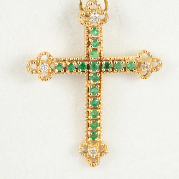 Colgante en oro 18k con esmeralda y brillantes - Mayka Jewels