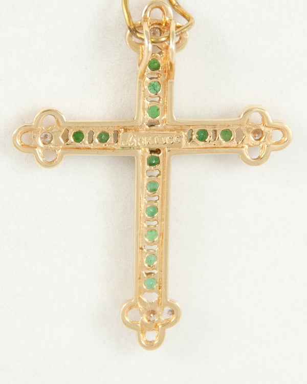 Colgante en oro 18k con esmeralda y brillantes - Mayka Jewels