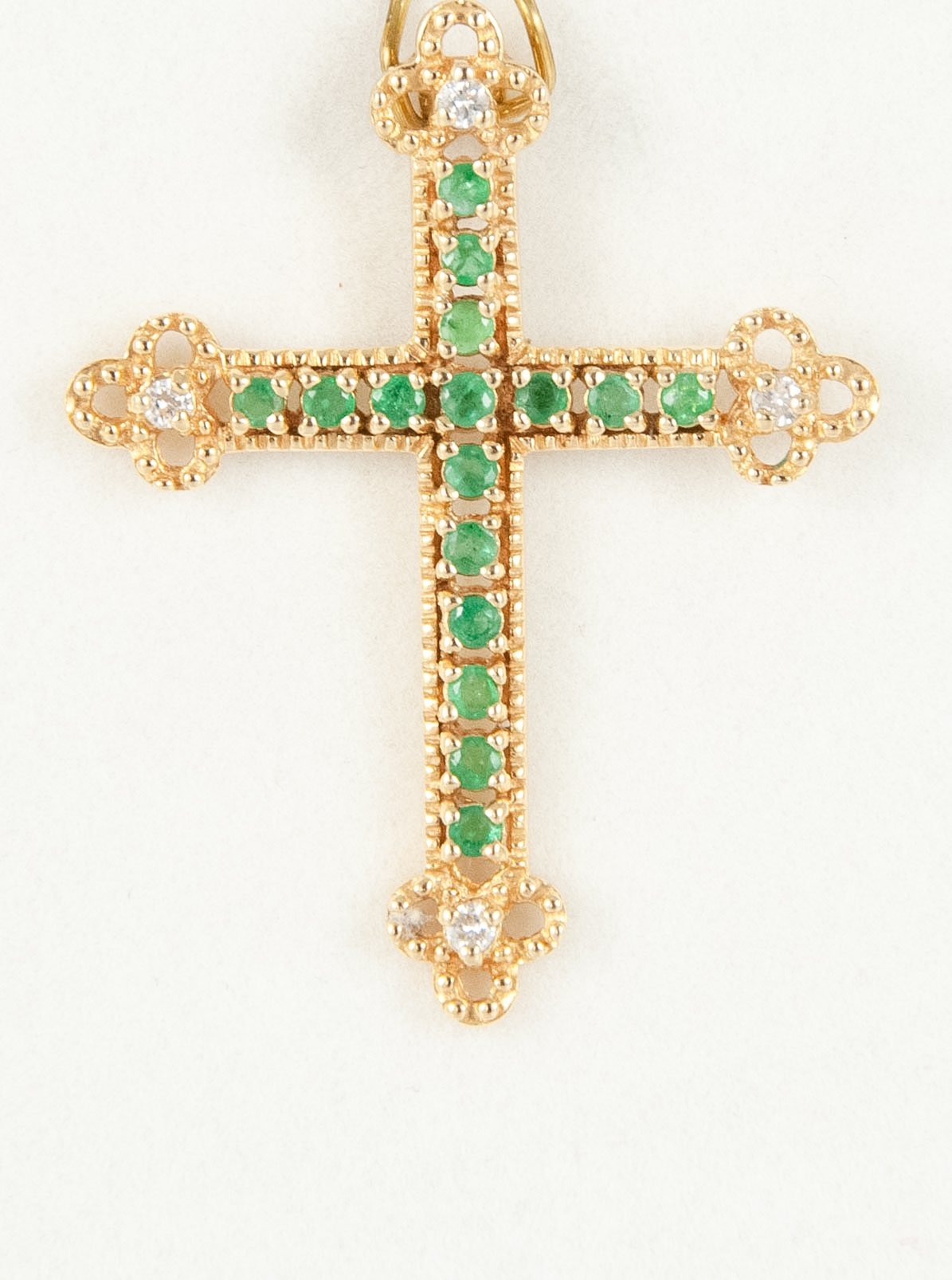 Colgante en oro 18k con esmeralda y brillantes - Mayka Jewels