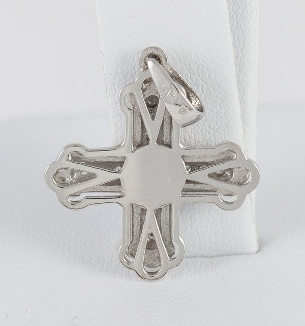 Colgante en oro blanco 18k con brillantes - Mayka Jewels