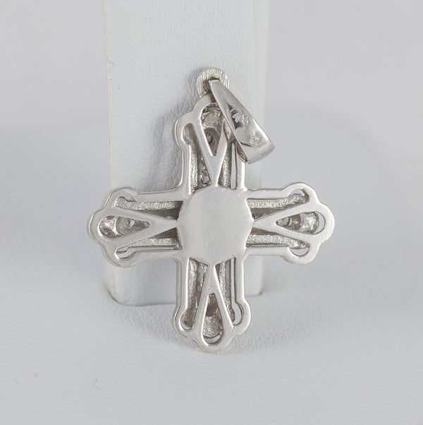 Colgante en oro blanco 18k con brillantes - Mayka Jewels