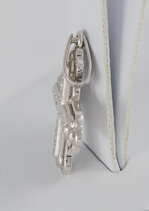 Colgante en oro blanco 18k con brillantes - Mayka Jewels