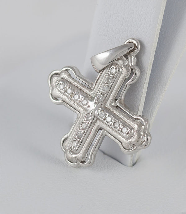 Colgante en oro blanco 18k con brillantes - Mayka Jewels