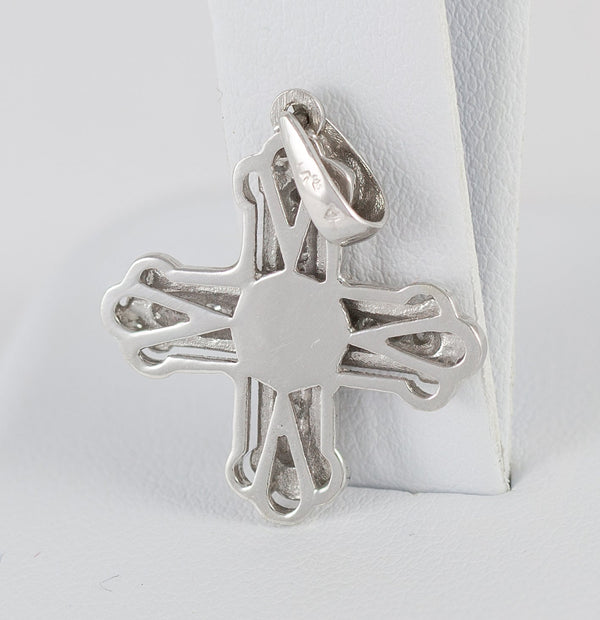 Colgante en oro blanco 18k con brillantes - Mayka Jewels