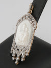 Colgante en oro blanco y amarillo con nácar y brillantes - Mayka Jewels