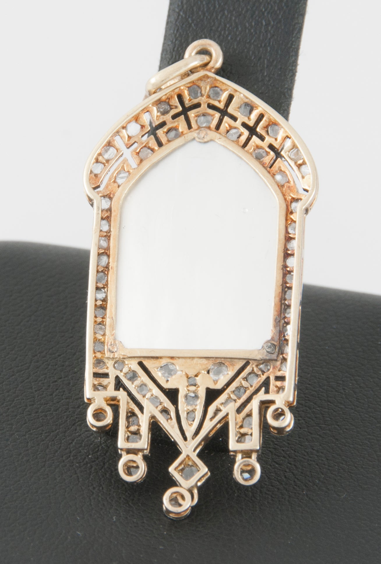 Colgante en oro blanco y amarillo con nácar y brillantes - Mayka Jewels