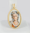 Colgante Limoges en oro amarillo 18k y porcelana - Mayka Jewels