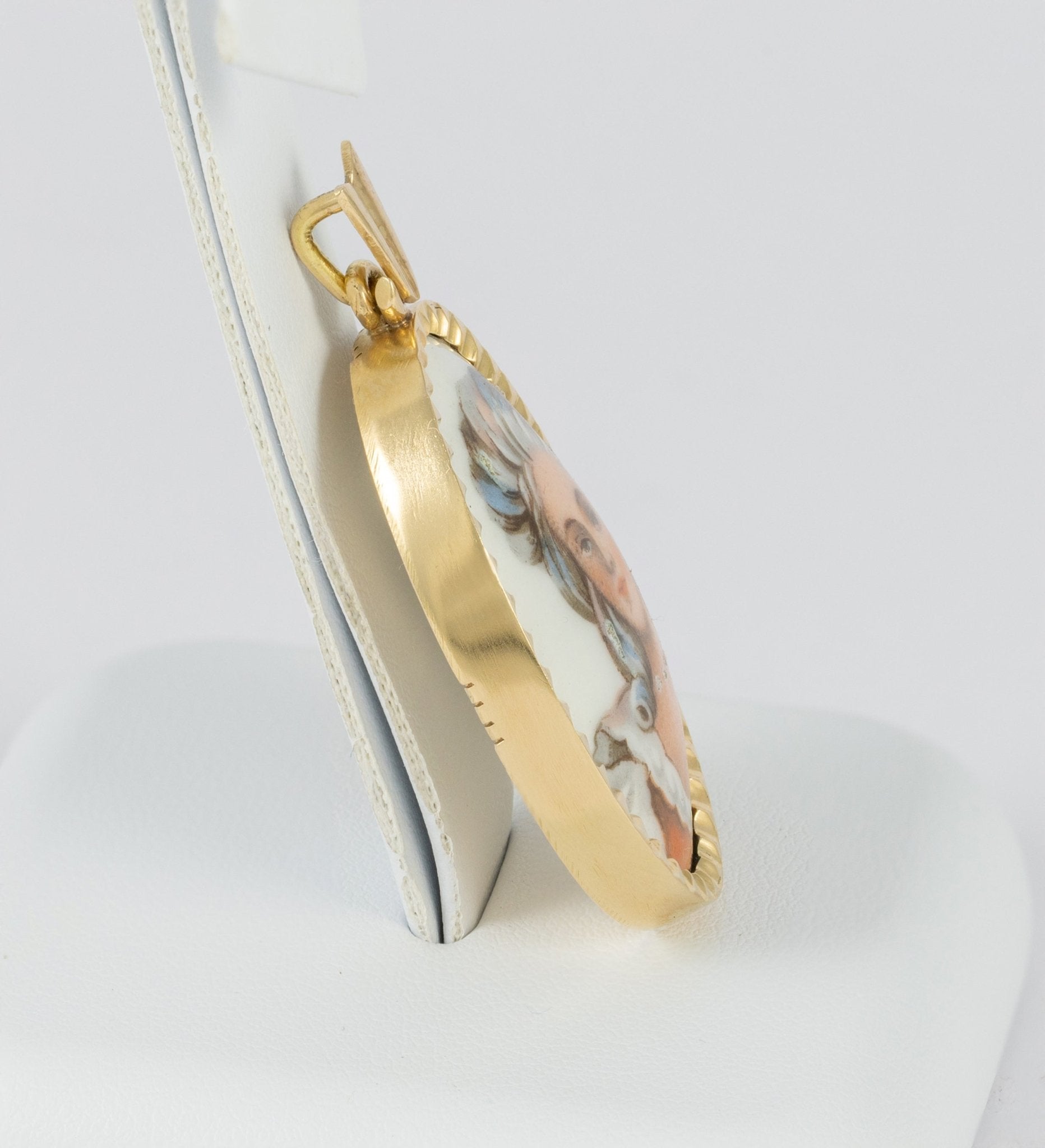 Colgante Limoges en oro amarillo 18k y porcelana - Mayka Jewels
