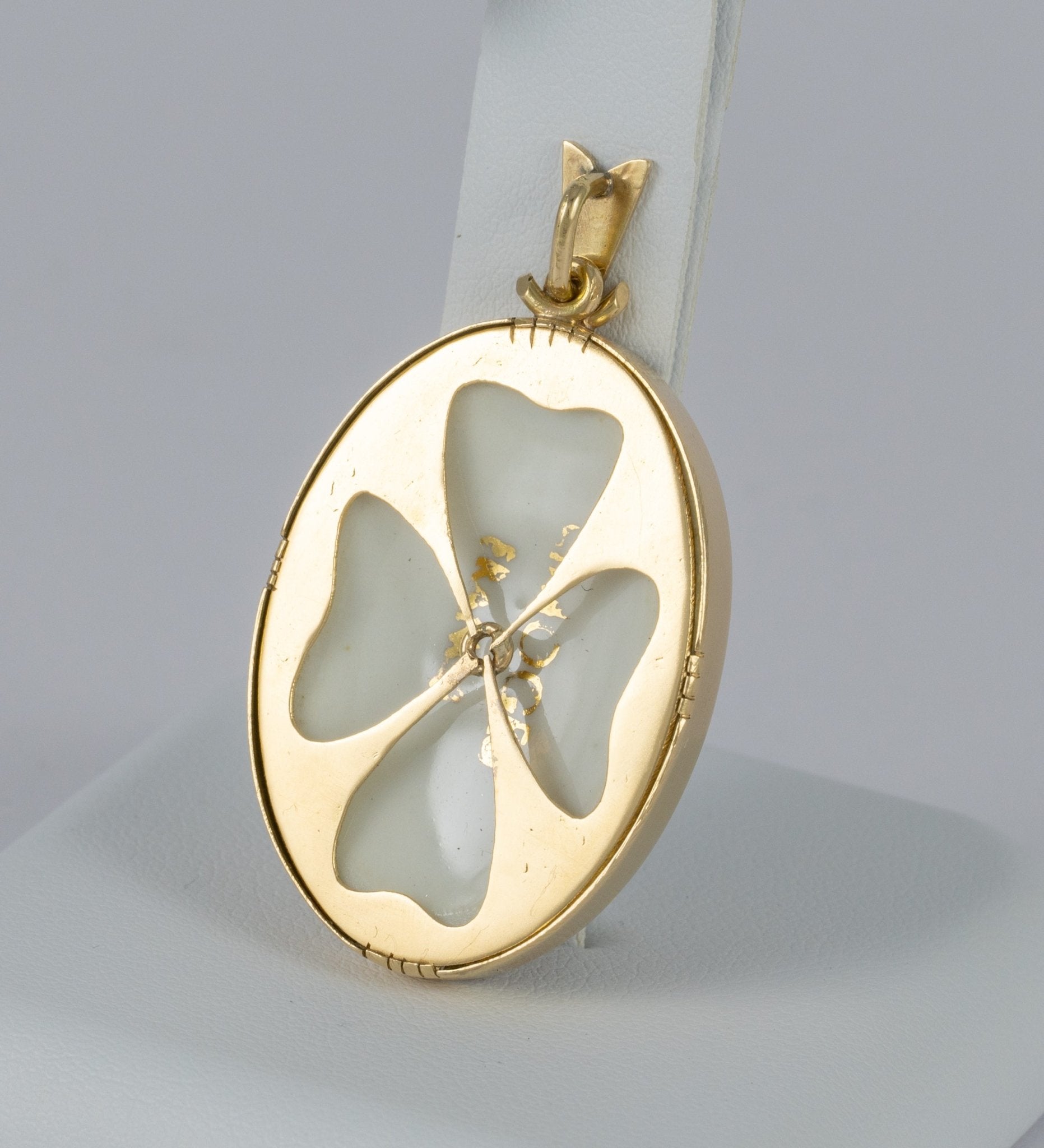 Colgante Limoges en oro amarillo 18k y porcelana - Mayka Jewels