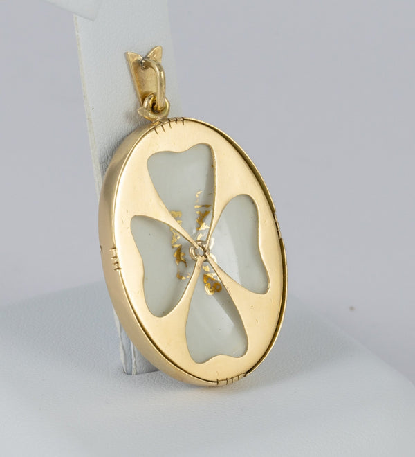 Colgante Limoges en oro amarillo 18k y porcelana - Mayka Jewels